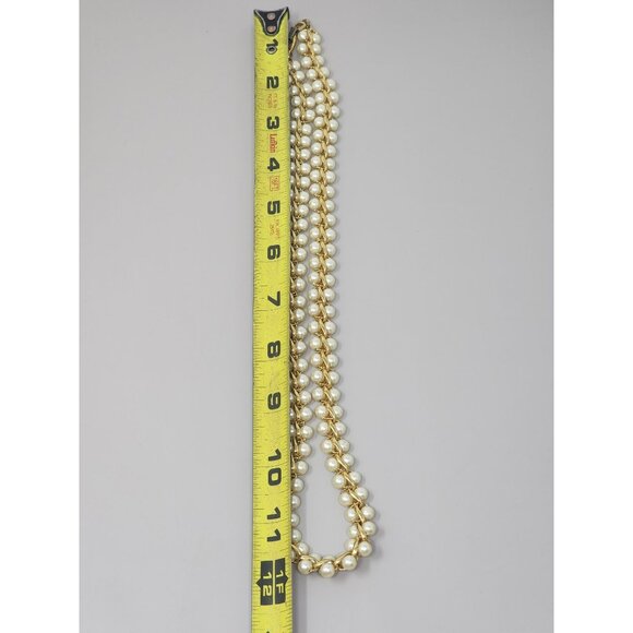 Vintage Napier Gold Tone Necklace With Faux Pearls‎ Costume Jewelry - Picture 3 of 4